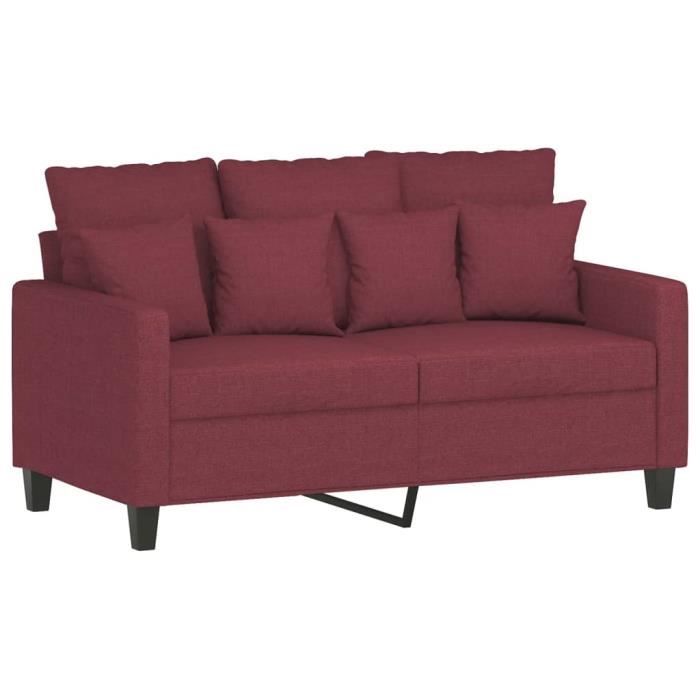 Produit similaire: Canapé - ASHATA - 2 places - Rouge bordeaux - Tissu 100% polyester - Design contemporain