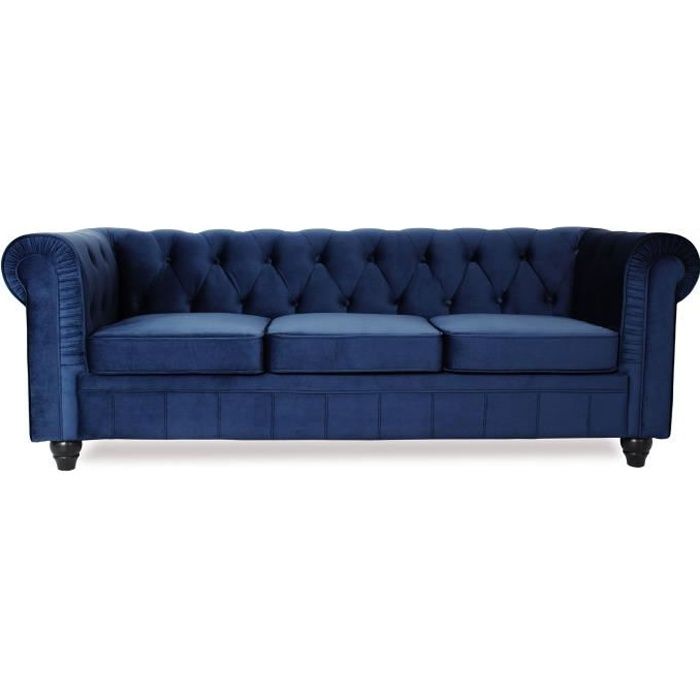 Produit similaire: Canapé Chesterfield Velours Bleu - MENZZO - 3 places - Confort Moelleux - Elégance Chic
