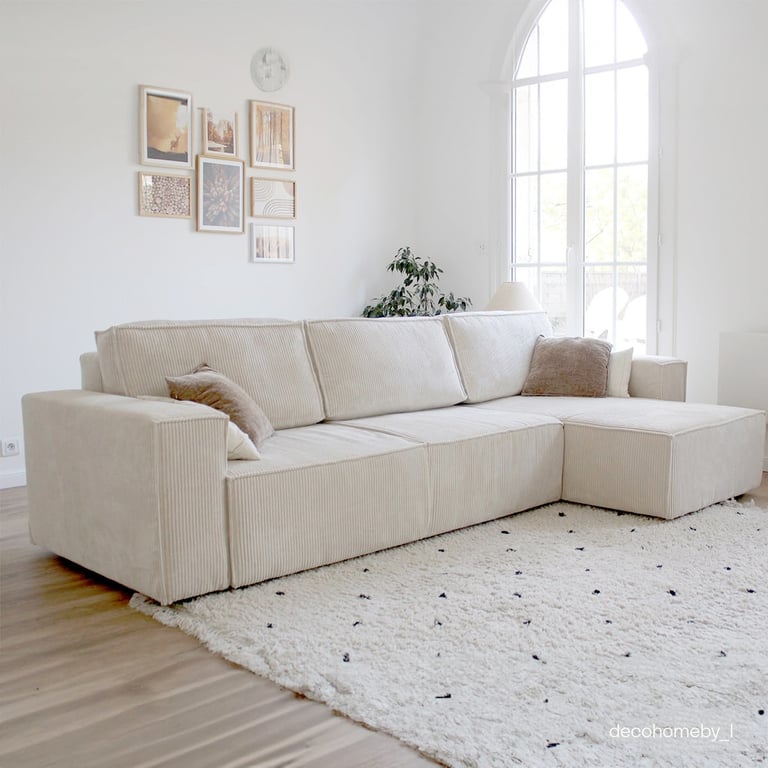 Produit similaire: harper - Canapé convertible velours côtelé Beige