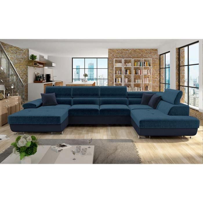 Produit similaire: Canapé d'angle Comfivo 241 - Marque Comfivo - Velvetto 09 - Bleu - Type de Zig Zag