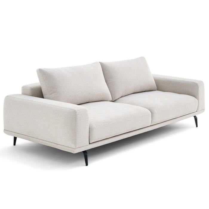 Produit similaire: Vicence - canapé droit 3 places convertible en tissu - Beige