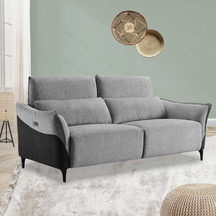 Produit similaire: Canapé 3 places relax électrique Tissu Gris Clair/Anthracite - ORION - L 136 x l 90 x H 107 cm