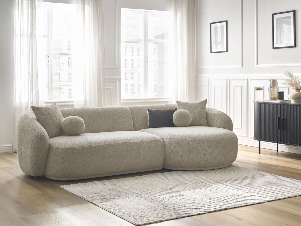 Produit similaire: Canapé d'angle fixe ASHLEY taupe angle droit BOBOCHIC 4 places