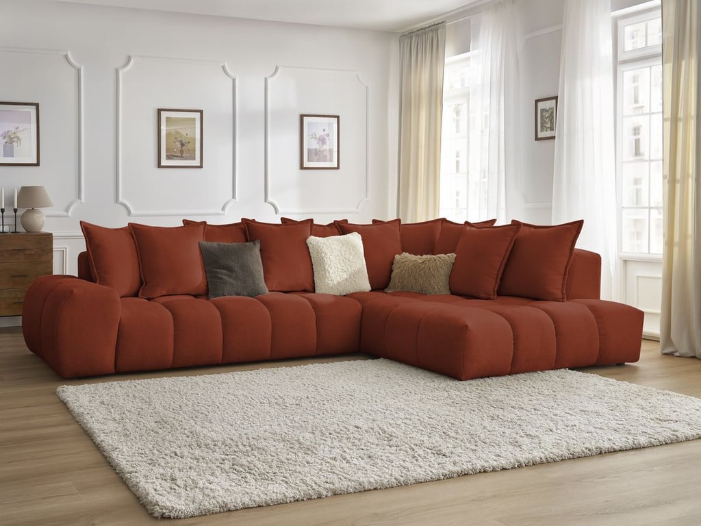 Produit similaire: Everest canapé d'angle fixe 4 places tissu texturé orange angle droit