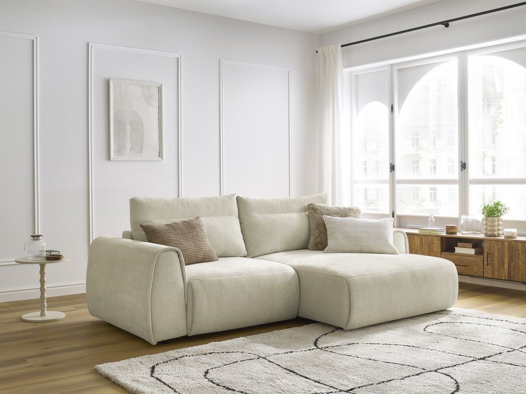 Produit similaire: Canapé d'angle fixe compact ADEN beige angle droit BOBOCHIC 3 places