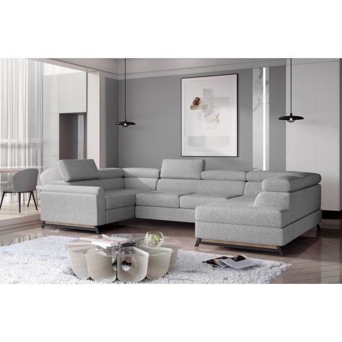 Produit similaire: Canapé panoramique convertible - ESTEBAN - en tissu prestige luxe gris, 7 places, partie sans accoudoir à droite (vu de face)