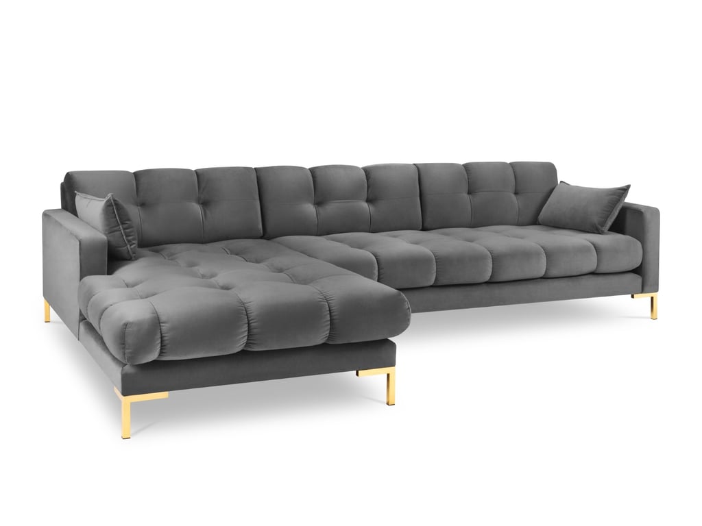 Produit similaire: Canapé d'angle 5 places en velours gris clair