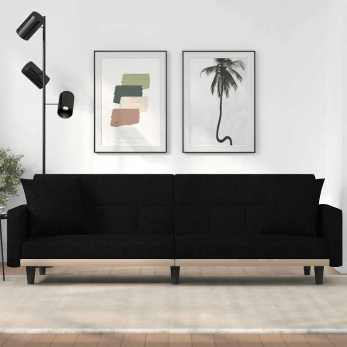 Produit similaire: Canapé-lit avec coussins-Canapé convertible noir tissu