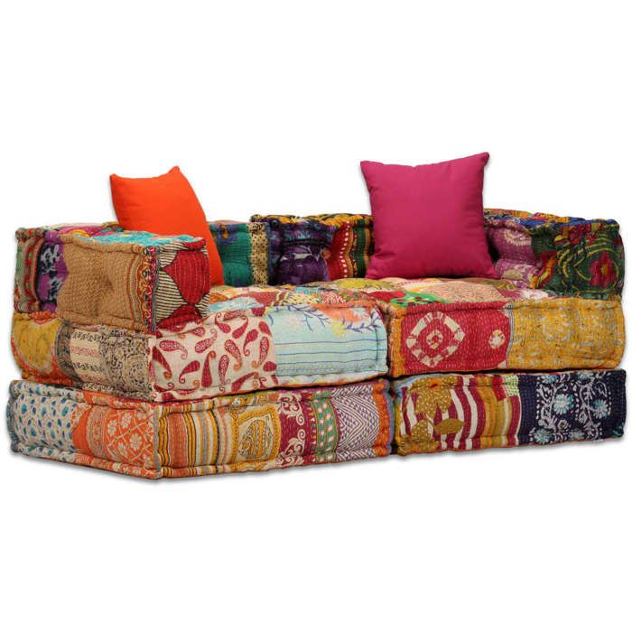 Produit similaire: Pouf modulaire 2 places - - Patchwork Tissu - Confort moelleux - Design ethnique