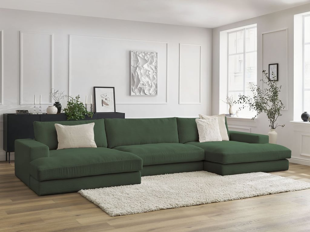 Produit similaire: Canapé panoramique fixe LEONARD velours côtelé vert foncé BOBOCHIC 6 places