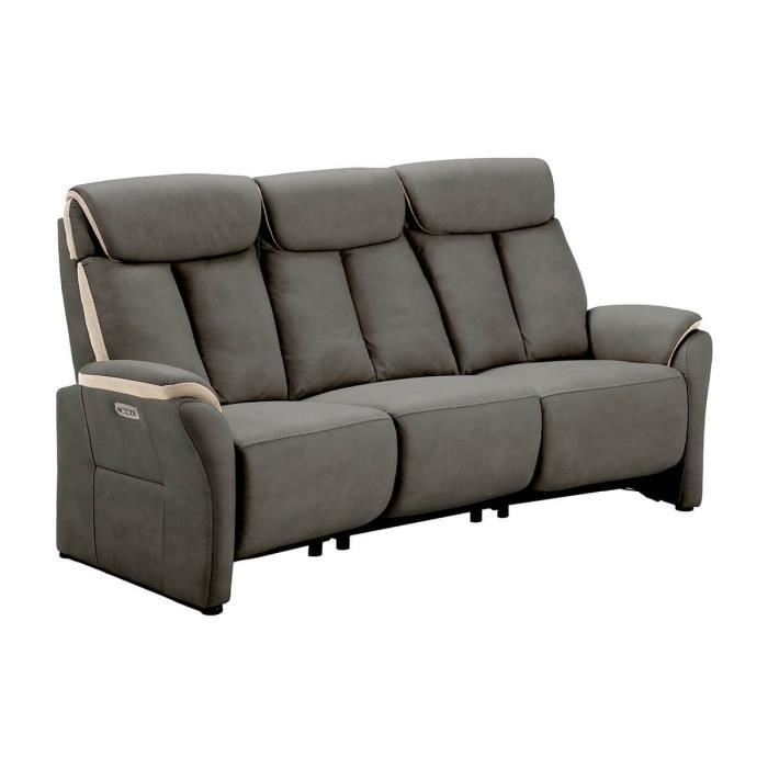 Produit similaire: COIMBRA - Canapé Relax Electrique 3 Places New Nobuck Gris Foncé et Beige