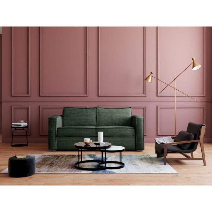 Produit similaire: Canapé 4 places convertible express en velours côtelé vert sapin - Couchage 160 cm - Matelas 22 cm LORETO