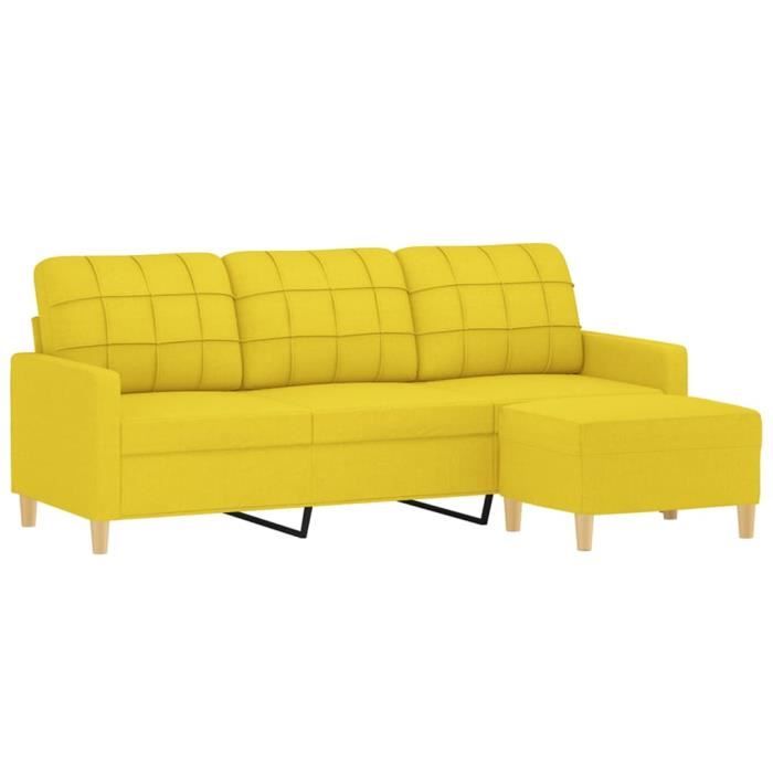 Produit similaire: Canapé à 3 places - SALUTUYA - BD2068 - Jaune clair - Tissu 100% polyester - Repose-pieds inclus