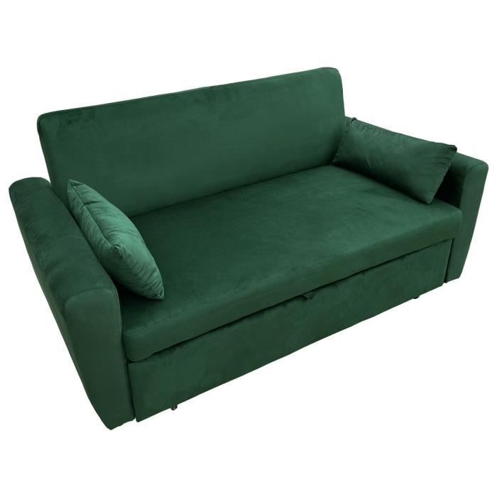 Produit similaire: Canapé convertible en velours vert 2 places MATT