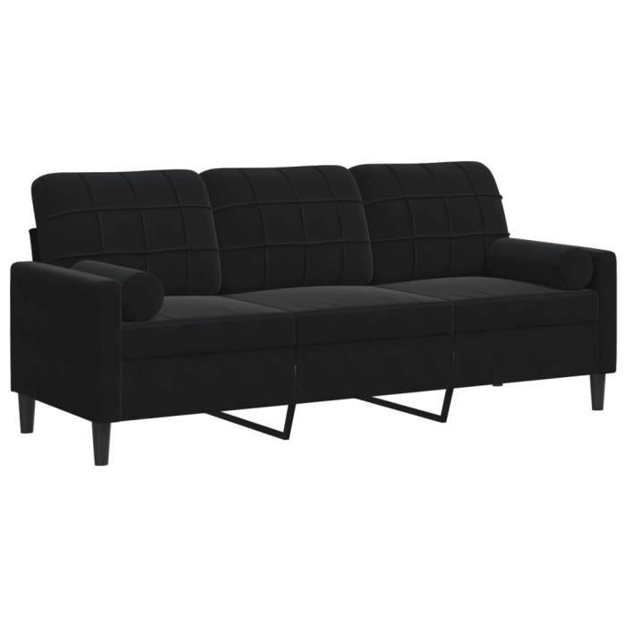 Produit similaire: Canapé 3 places - ASHATA - BK3278234 - Velours noir - Déhoussable - Design contemporain