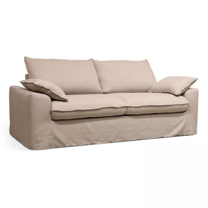 Produit similaire: Canapé convertible en tissu 3 places beige