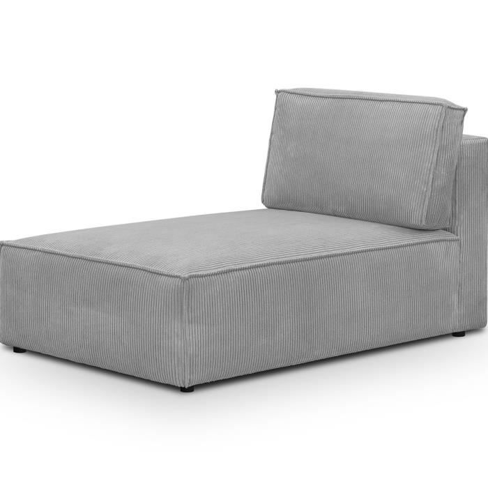 Produit similaire: Méridienne modulable en velours côtelé gris clair - Harper Mod