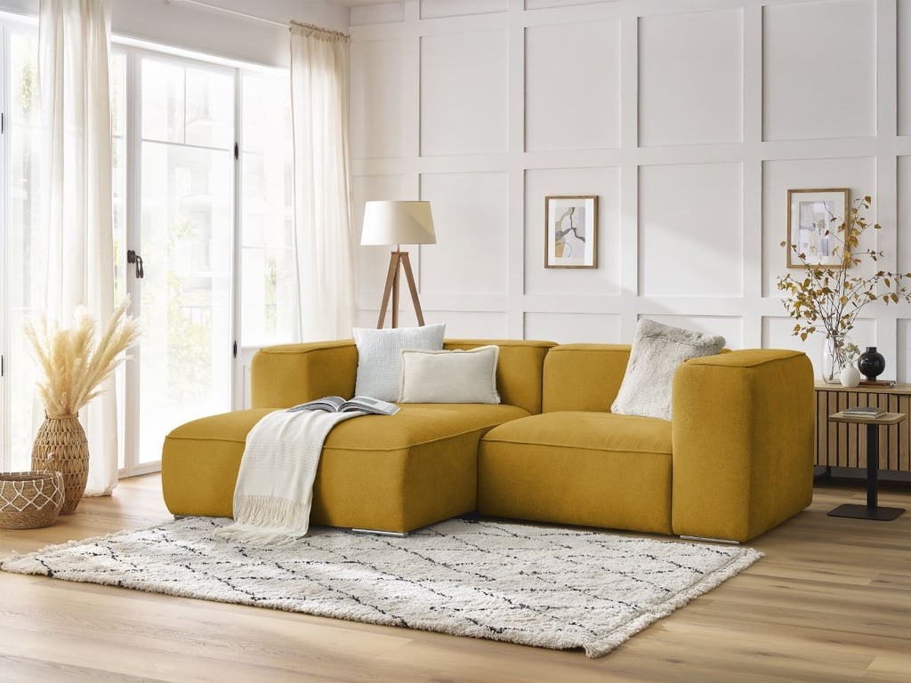 Produit similaire: Canapé d'angle fixe compact ZEPHYR jaune angle gauche BOBOCHIC 3 places