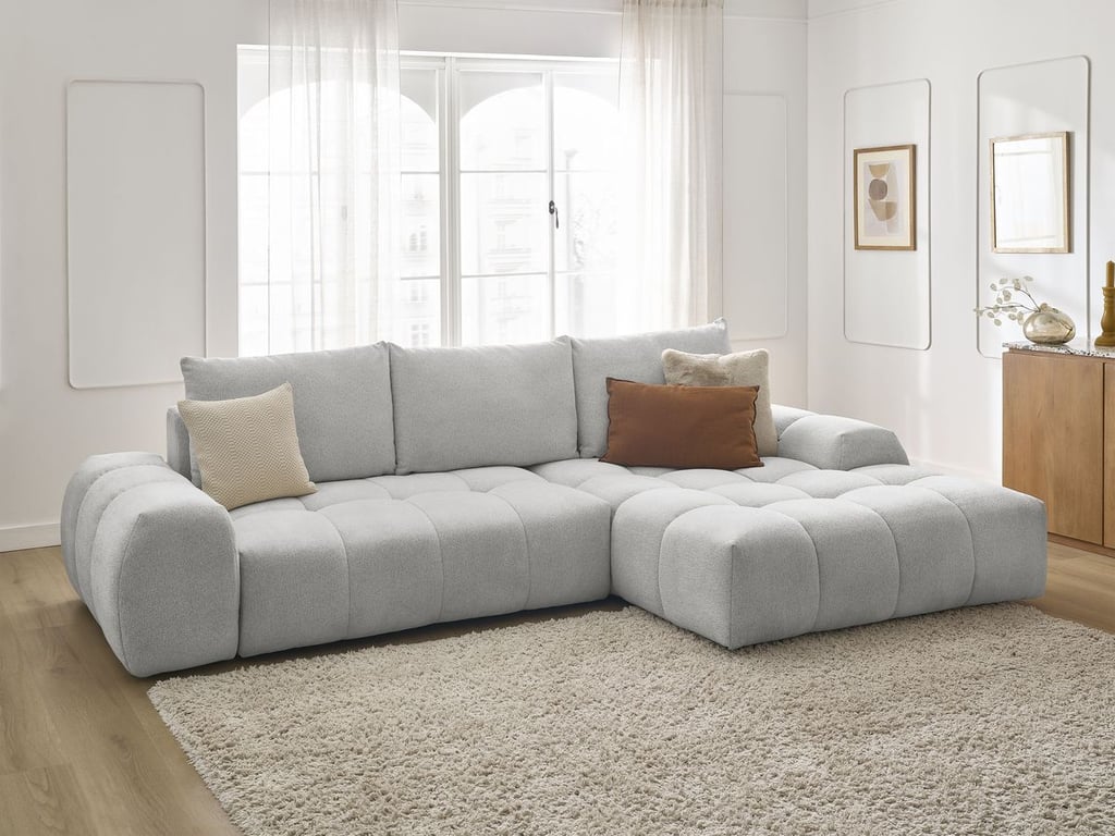 Produit similaire: Canapé d'angle convertible coffre EVEREST tissu chiné gris clair angle droit BOBOCHIC 3 places