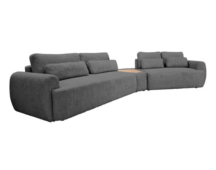 Produit similaire: Mahina - canapé d'angle droit - 5 places avec bout de canapé - convertible avec coffre - en tissu bouclette - Gris foncé