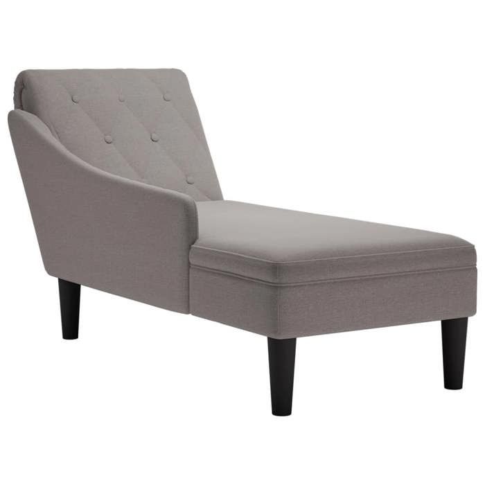 Produit similaire: Meridienne chaise longue pour interieur avec coussin et accoudoir droit en tissu taupe DEC026264
