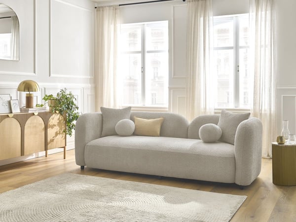 Canapé Hailey 3 places tissu taupe