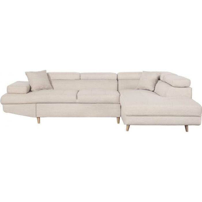Produit similaire: Canapé d'angle convertible LOUNGITUDE MATHIS - Angle Droit - Tissu Beige - Coffre de rangement