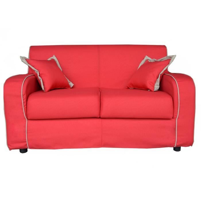 Produit similaire: Canapé 2 places en tissu capitonné déhoussable 146 cm PARIGI avec liseré rouge gris