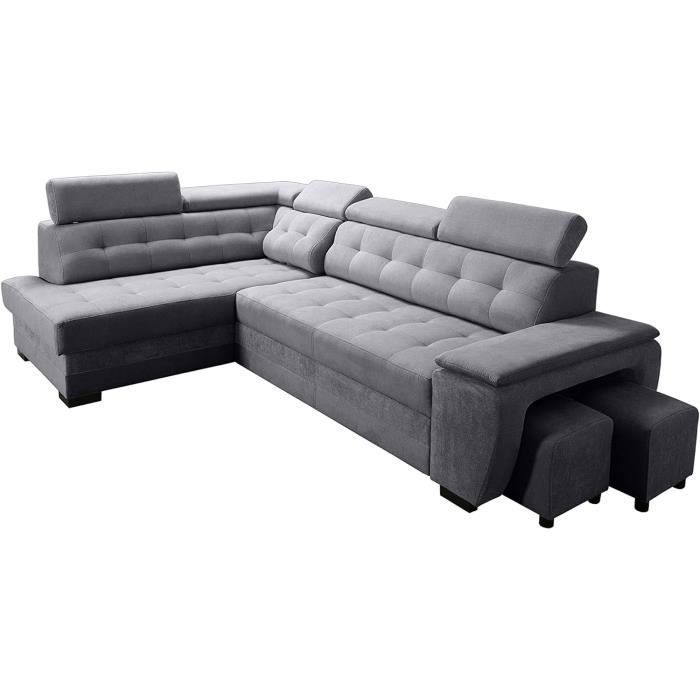 Produit similaire: Robin Canapé d'Angle en L - Rangement et 2 Tabourets Inclus - Confort, Fonctionnalité et Élégance pour Votre Salon - Anthracite