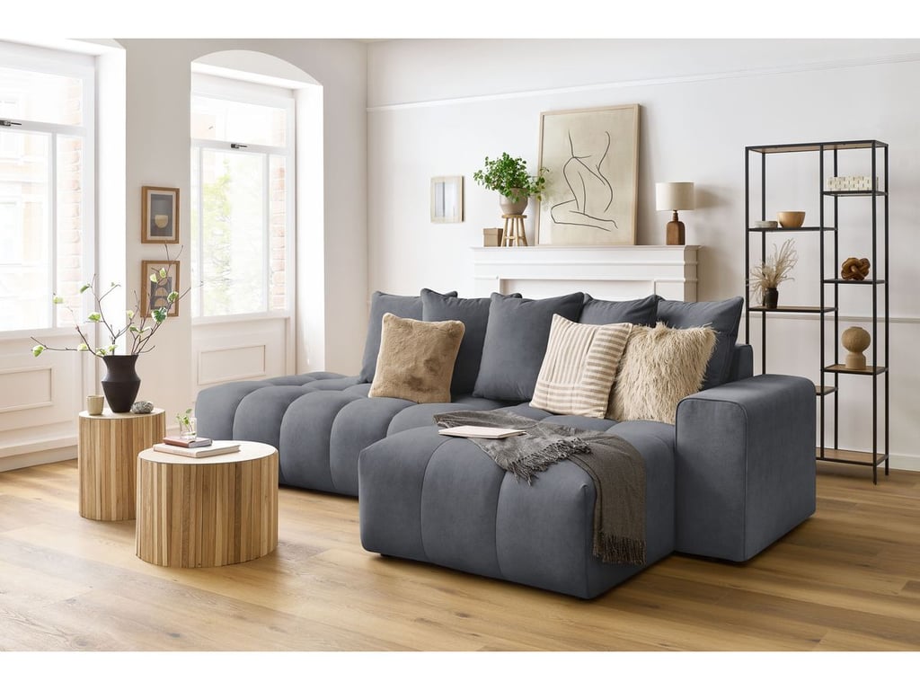 Produit similaire: Canapé d'angle fixe MONT-BLANC velours gris foncé angle droit BOBOCHIC 3 places