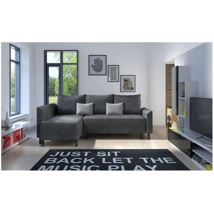 Produit similaire: Canapé d'angle convertible et réversible Debian gris