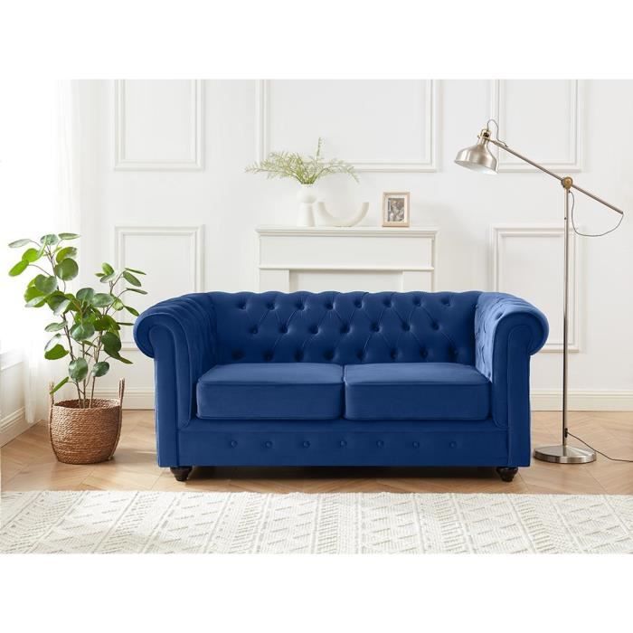 Produit similaire: Canapé 2 places CHESTERFIELD - Velours bleu roi - Tissu - Vintage - Polyester, Velours - VENTE-UNIQUE