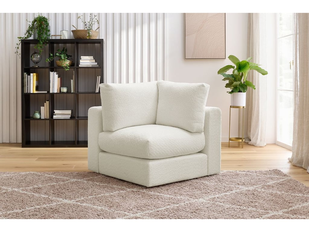 Produit similaire: Angle pour canapé modulable PARIS tissu bouclette blanc BOBOCHIC 1 places