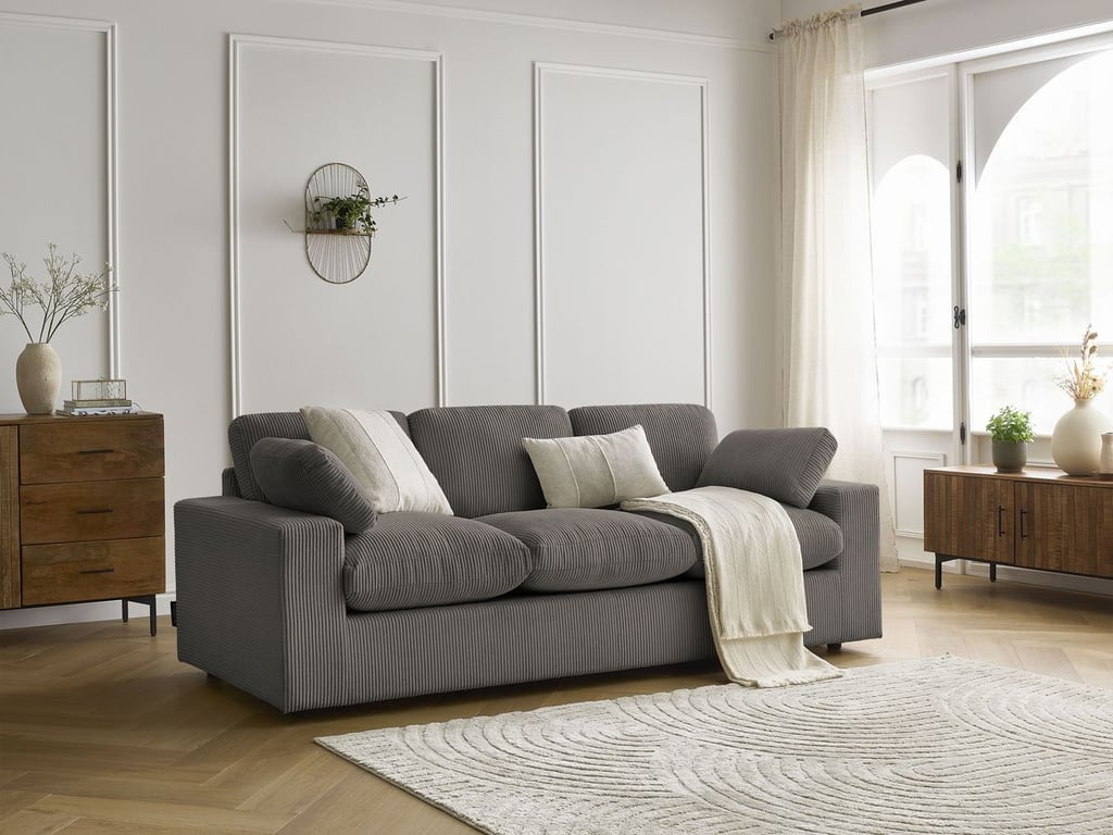 Produit similaire: Canapé droit fixe compact BELAIR velours côtelé taupe BOBOCHIC 3 places