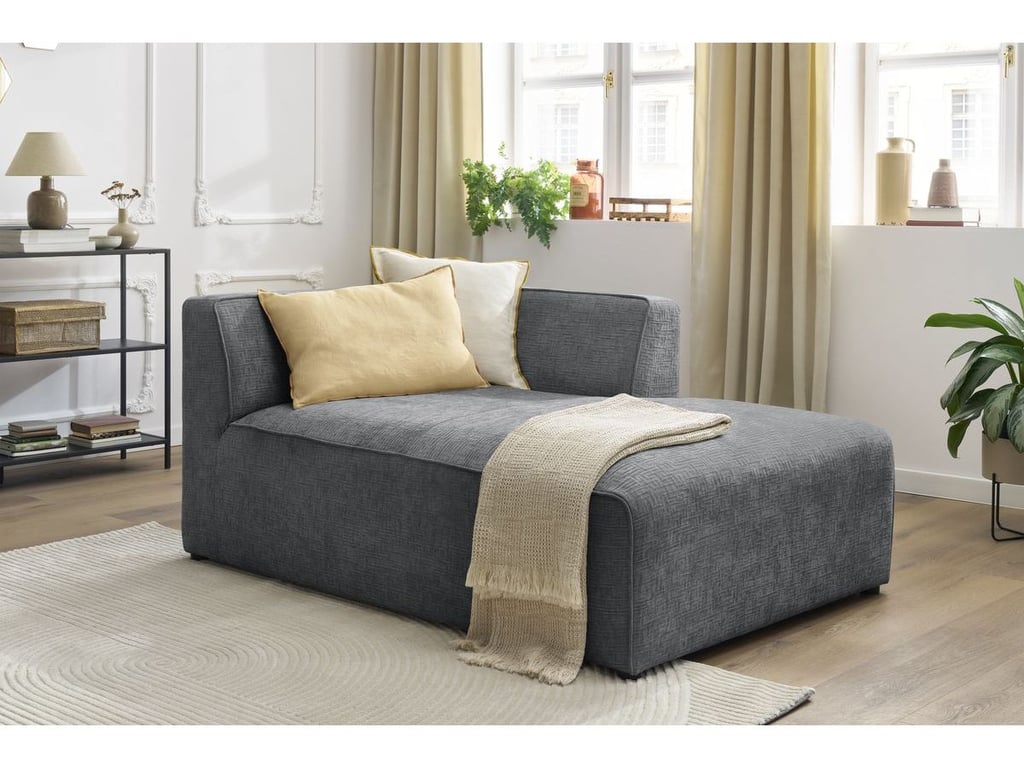 Produit similaire: Méridienne pour canapé modulable MEGEVE tissu texturé gris foncé angle droit BOBOCHIC 1 places