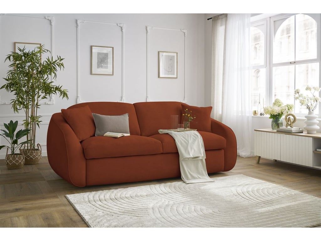 Produit similaire: Canapé droit convertible CEZANNE ouverture express tissu lisse orange 140x194 BOBOCHIC 3 places