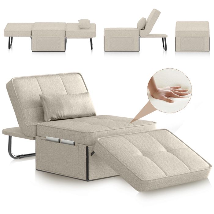 Fauteuil Pliant 1 place lin kaki