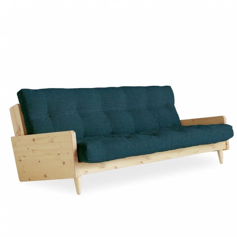 Produit similaire: Canapé 3 places convertible INDIE style scandinave futon bleu profond couchage 130*190 cm.