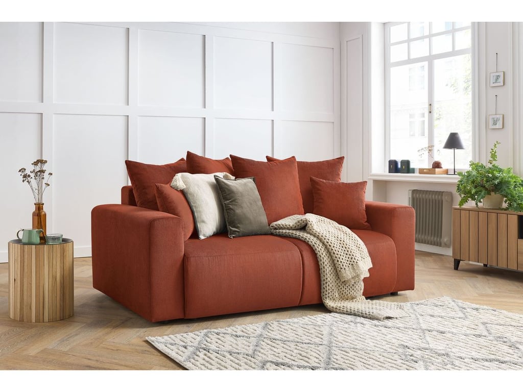 Produit similaire: Canapé droit fixe 2 places ENVY velours côtelé orange BOBOCHIC