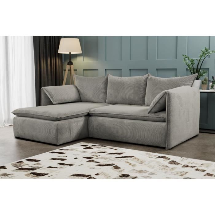 Produit similaire: Canapé d'angle convertible en velours côtelé taupe TEODORA de PASCAL MORABITO - Angle gauche