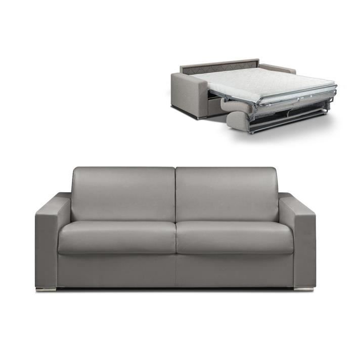 Produit similaire: Canapé 4 places convertible express en simili CALITO - Gris - Couchage 160 cm - Matelas 18 cm