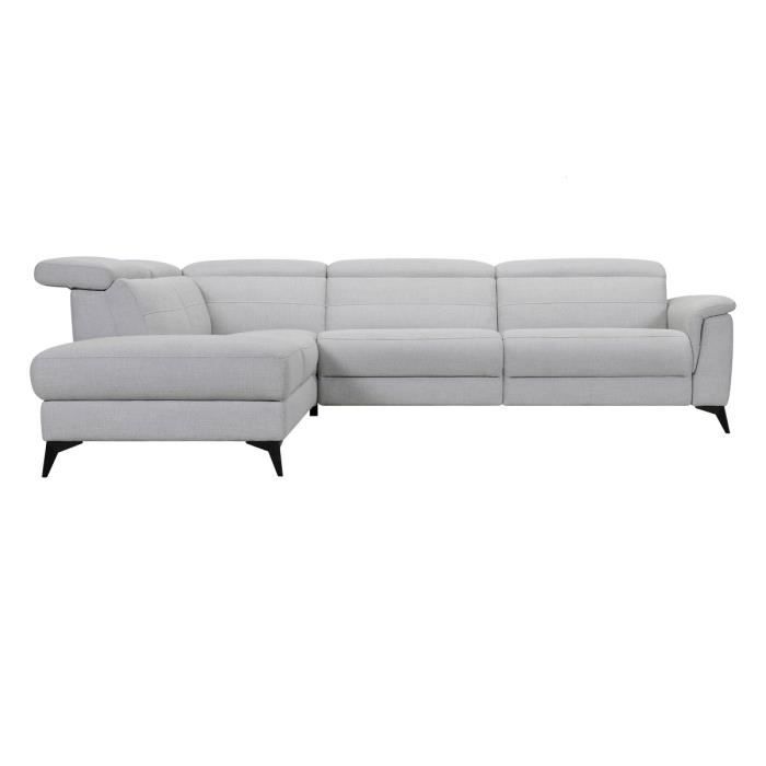 Produit similaire: Canapé d'angle gauche relax électrique - MELBOURNE - Tissu gris - L 292 x P 232 x H 99 cm