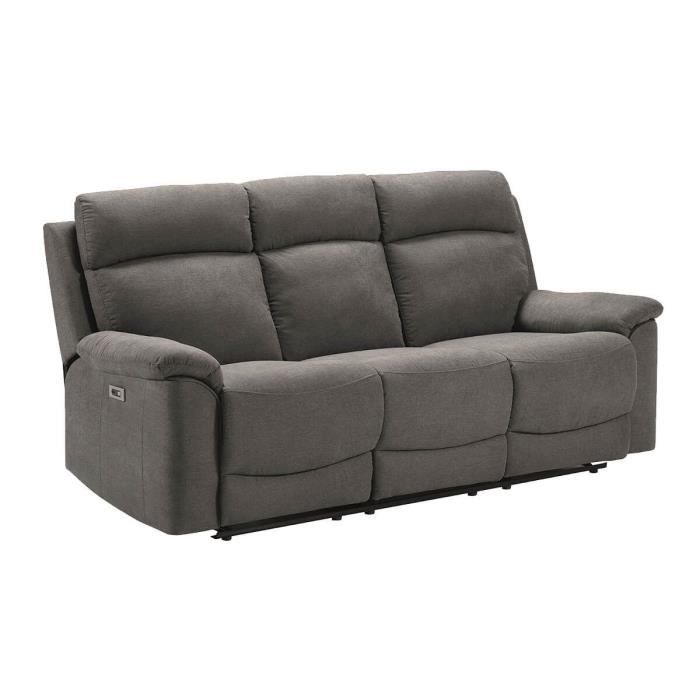 Produit similaire: HUESCA - Canapé 3 Places Relax Electrique Tissu Gris