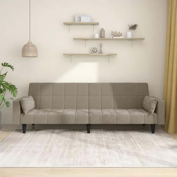 Produit similaire: Canapé-lit à 2 places avec deux oreillers Gris clair Velours 375847