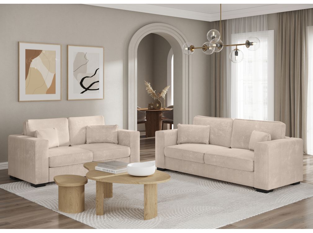 Produit similaire: Ensemble canapés 2 places et 3 places BELAMI en velours côtelé