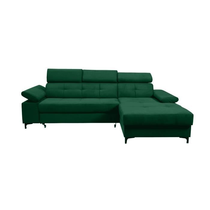 Produit similaire: Canapé d'angle en lit en tissu avec coffre 4-5 places - POLINA - Vert (Malina 35, Droite)