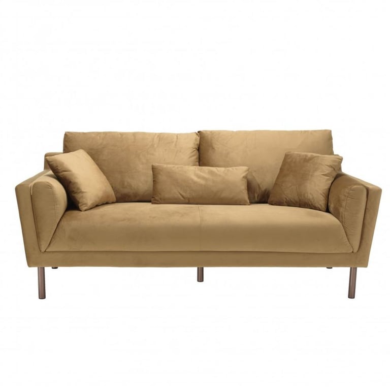 Produit similaire: Canapé fixe 3 places PARISIANO Tissu velours Camel