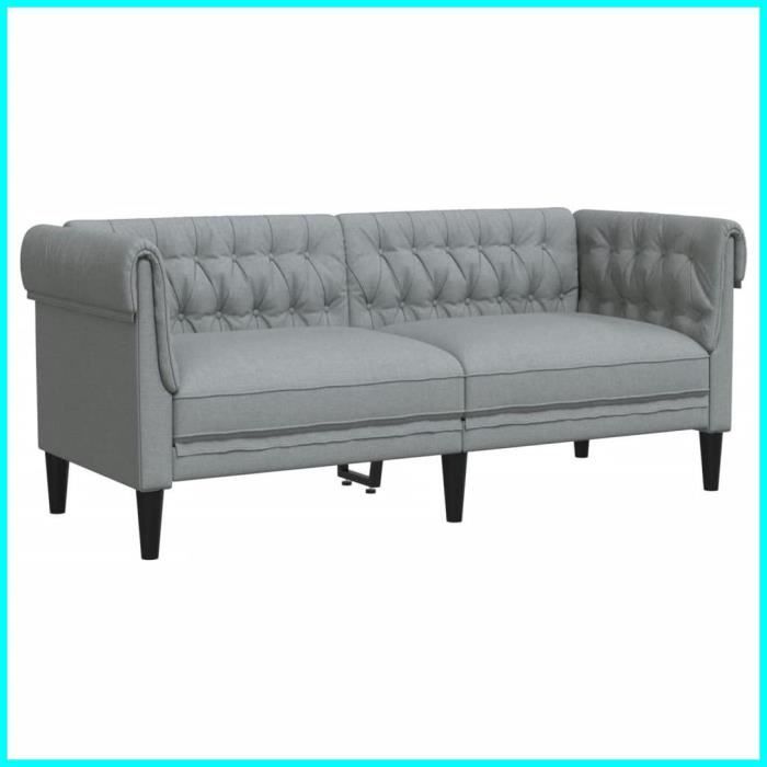 Produit similaire: Canapé Chesterfield - V BESTLIFE - 2 places - Gris clair - Tissu 100% polyester - Style classique