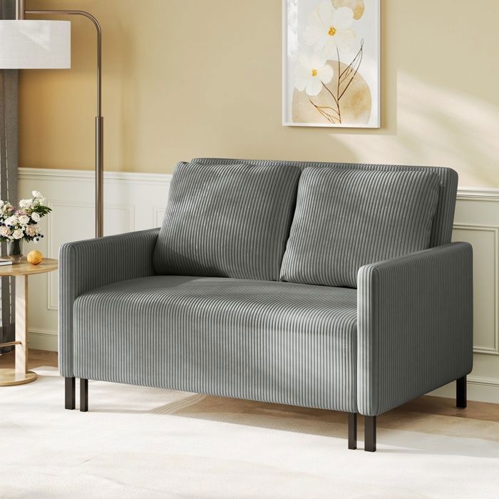Produit similaire: Canapé-lit Convertible ,Contemporain,Canapé 2 Place en Velours Côtelé avec 2 Coussins pour Chambre Salon Bureau,,120x78x87cm,Gris