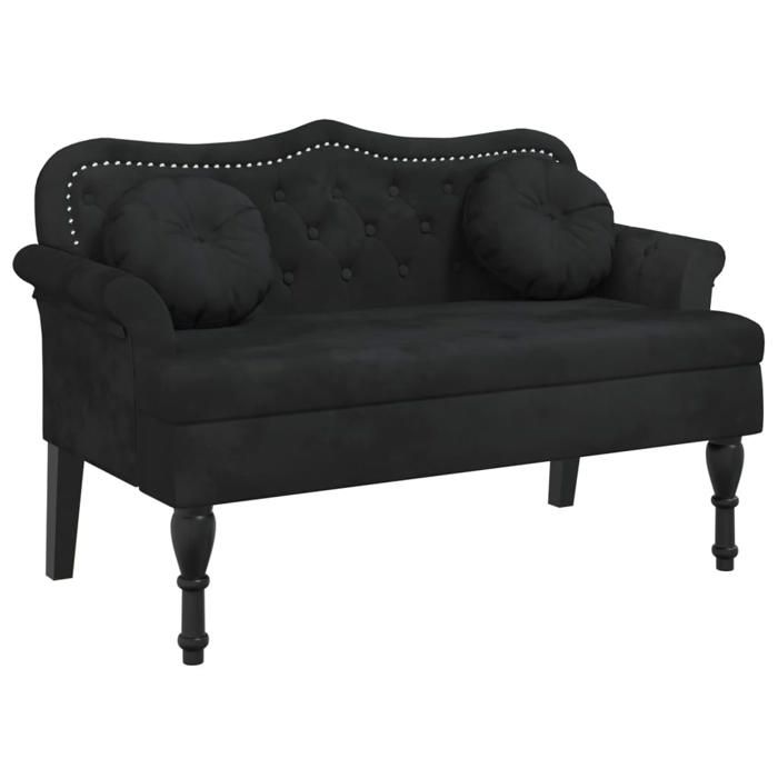 Produit similaire: Banquette banc canape avec coussins avec dossier et coussins 120,5 x 65 x 75 cm velours noir capitonne DEC024634